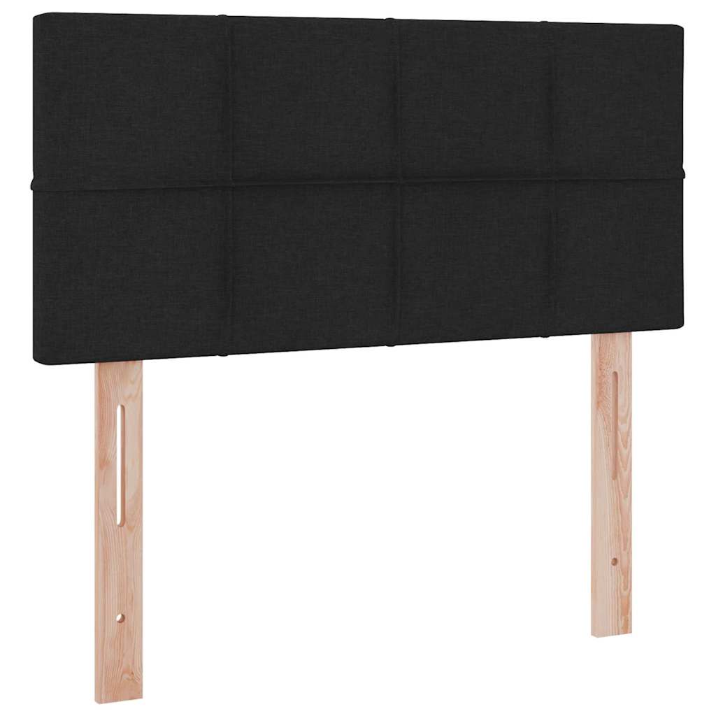 Aufbewahrungsbett mit Matratze mit Kopfteil Schwarz 90 x 190 cm