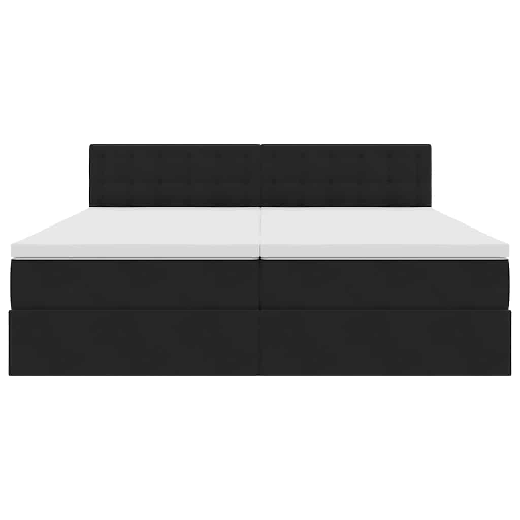 Aufbewahrungsbett mit Matratze mit Kopfteil Schwarz 90 x 200 cm