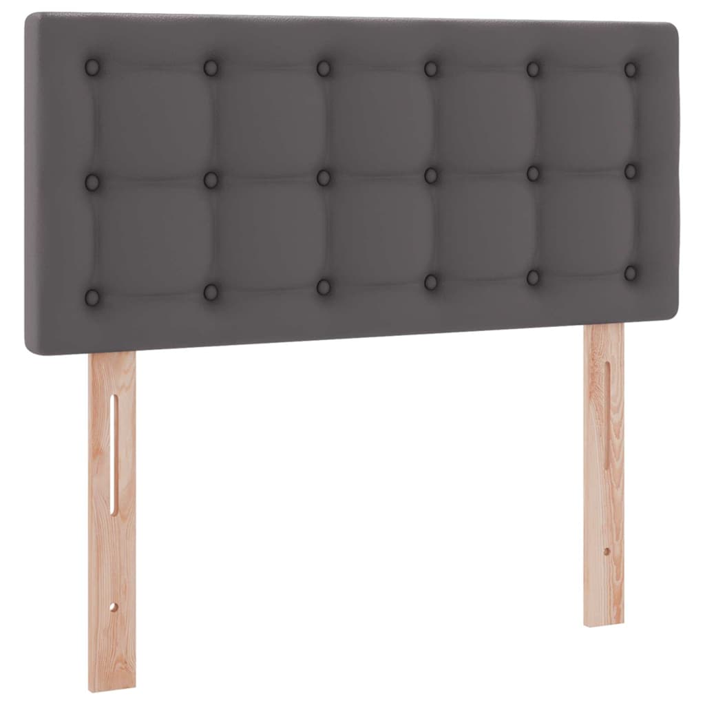 Bett mit Stauraum und LED Grau 90 x 190 cm Kunstleder