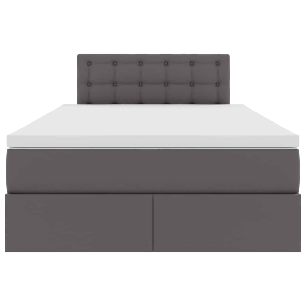 Bett mit Stauraum und LED Grau 120 x 190 cm Kunstleder
