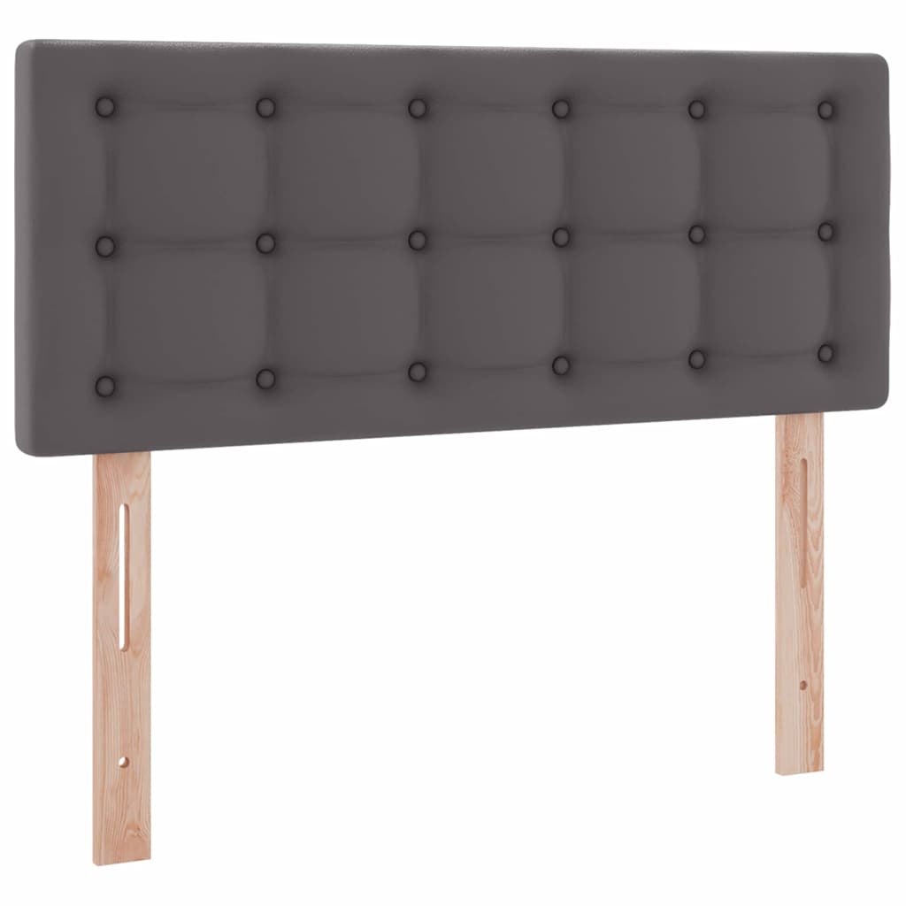 Bett mit Stauraum und LED Grau 120 x 190 cm Kunstleder