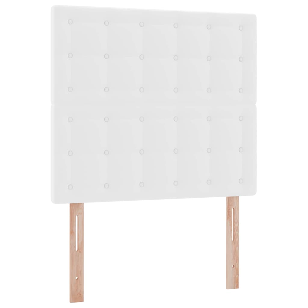 Aufbewahrungsbett mit Kopfteil Reinweiß 100 x 200 cm Kunstleder
