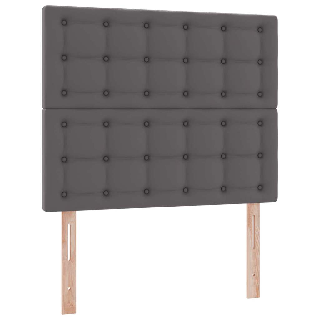 Aufbewahrungsbett mit Kopfteil Grau 120 x 200 cm Kunstleder
