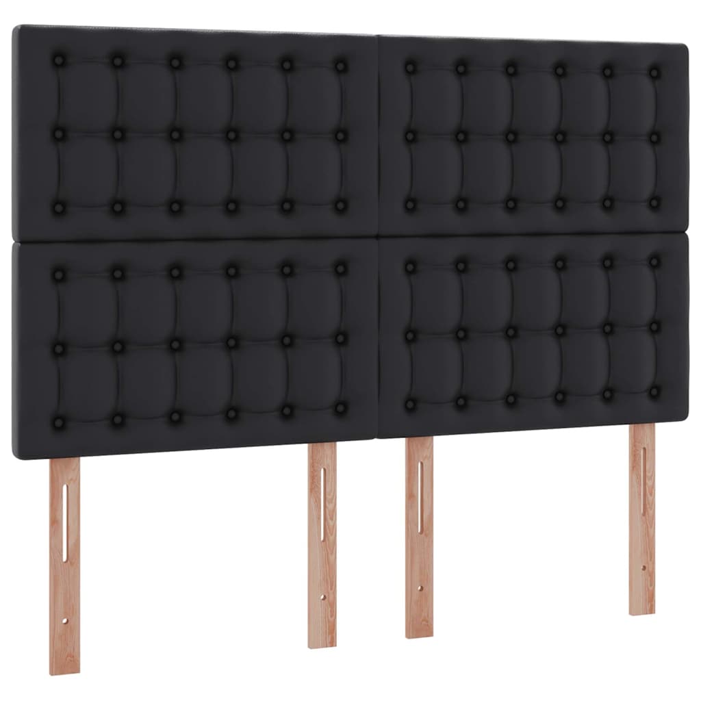 Aufbewahrungsbett mit Kopfteil Schwarz 140 x 190 cm Kunstleder