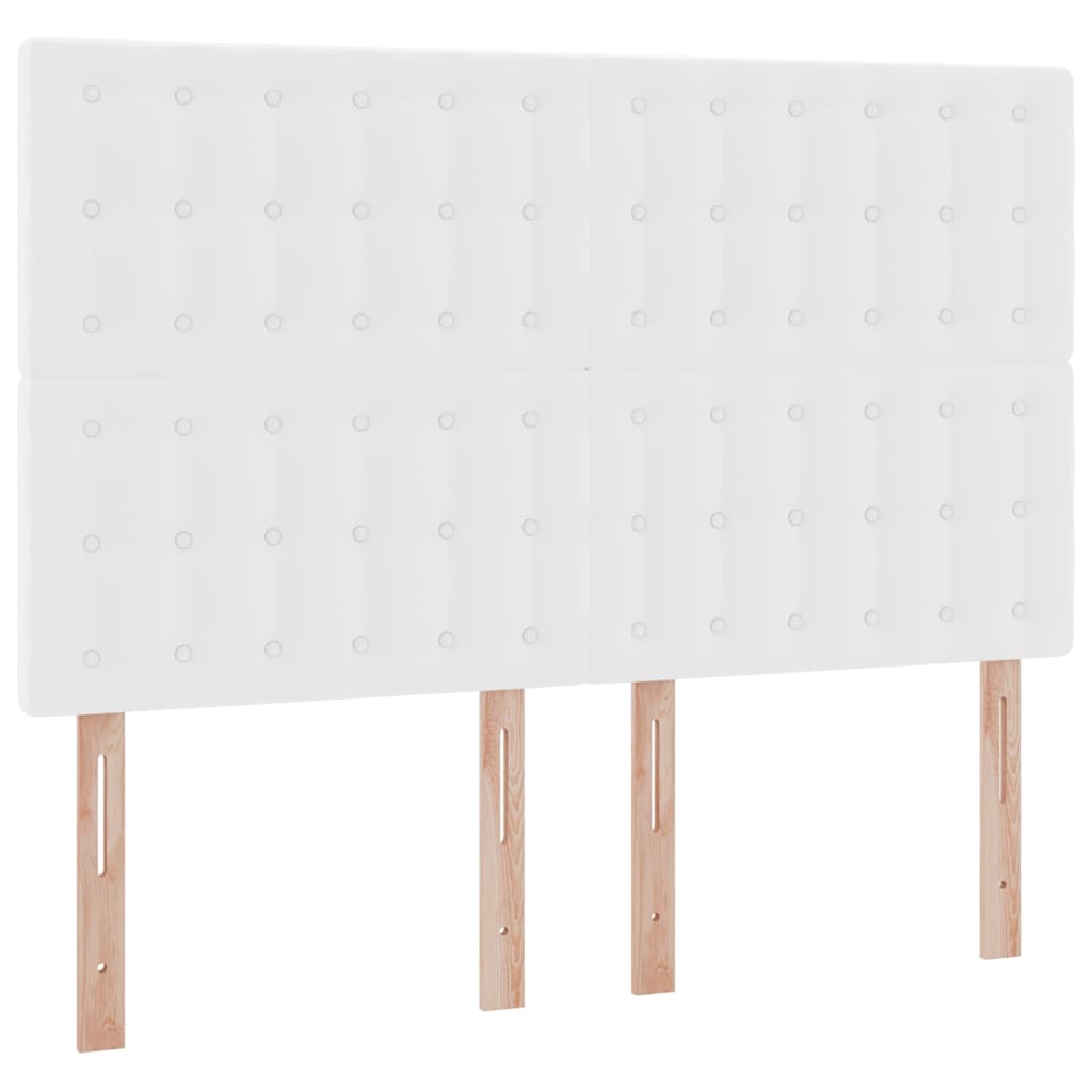 Aufbewahrungsbett mit Kopfteil Reinweiß 140 x 190 cm Kunstleder