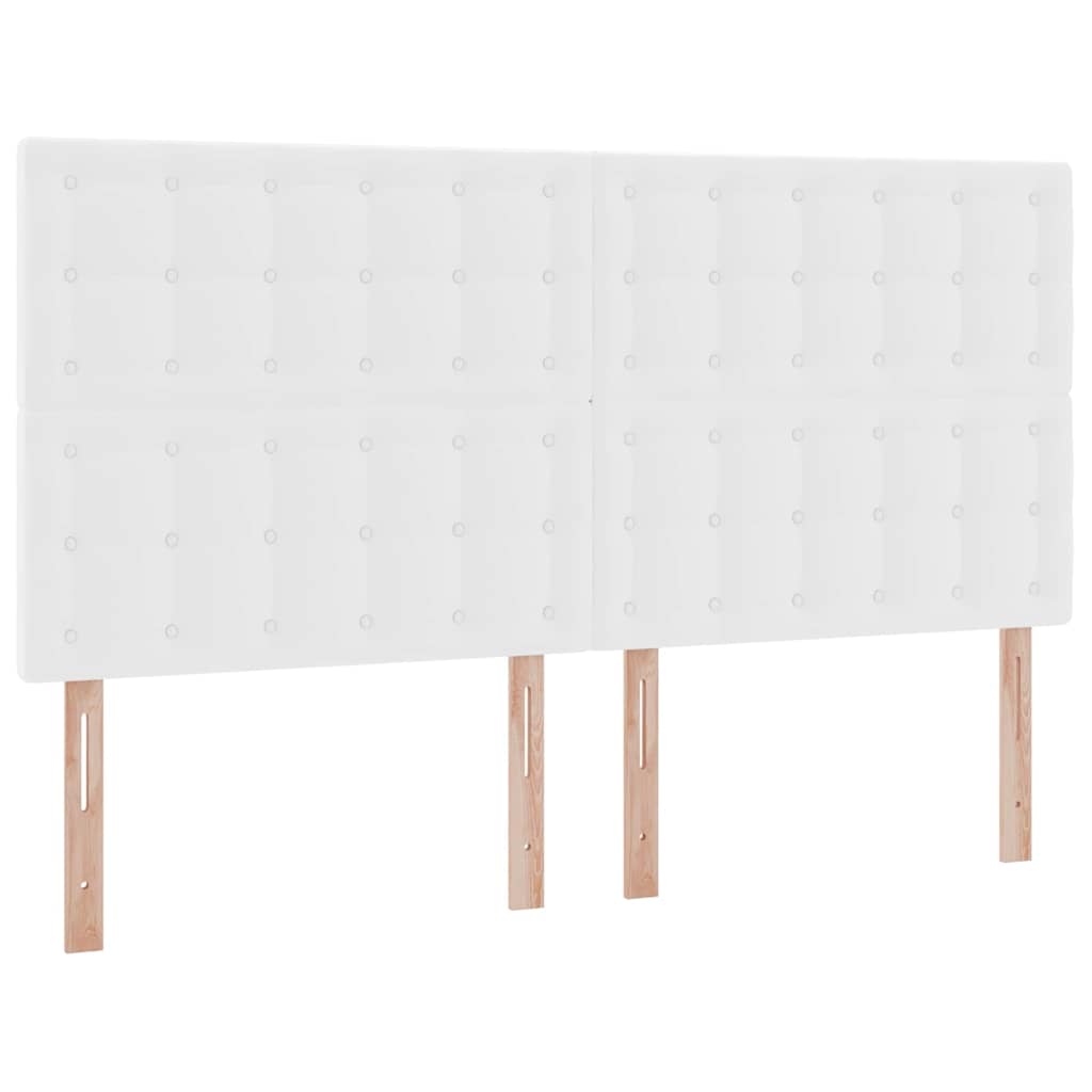 Aufbewahrungsbett mit Kopfteil Reinweiß 180 x 200 cm Kunstleder
