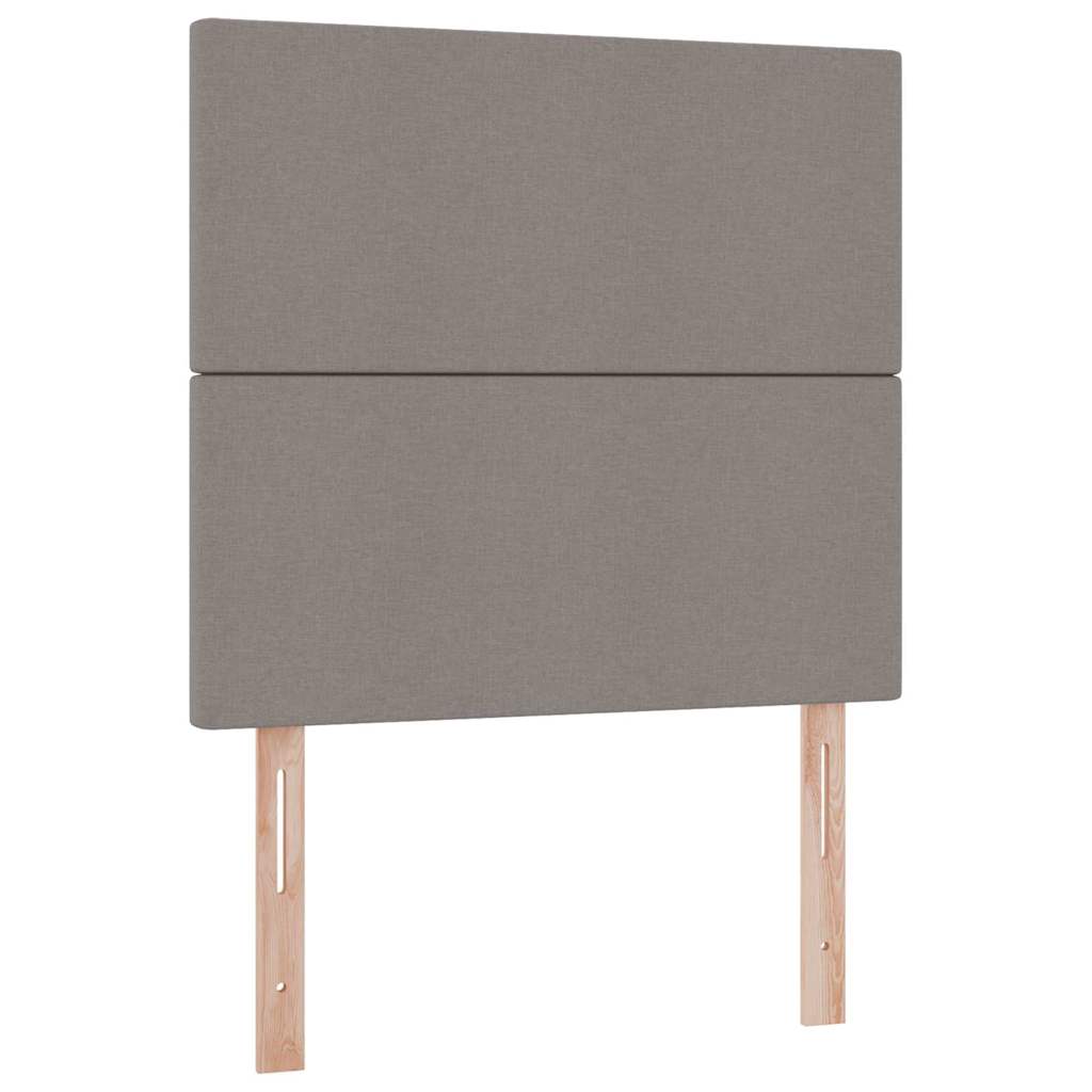 Aufbewahrungsbett mit Matratze Taupe 90 x 190 cm Stoff