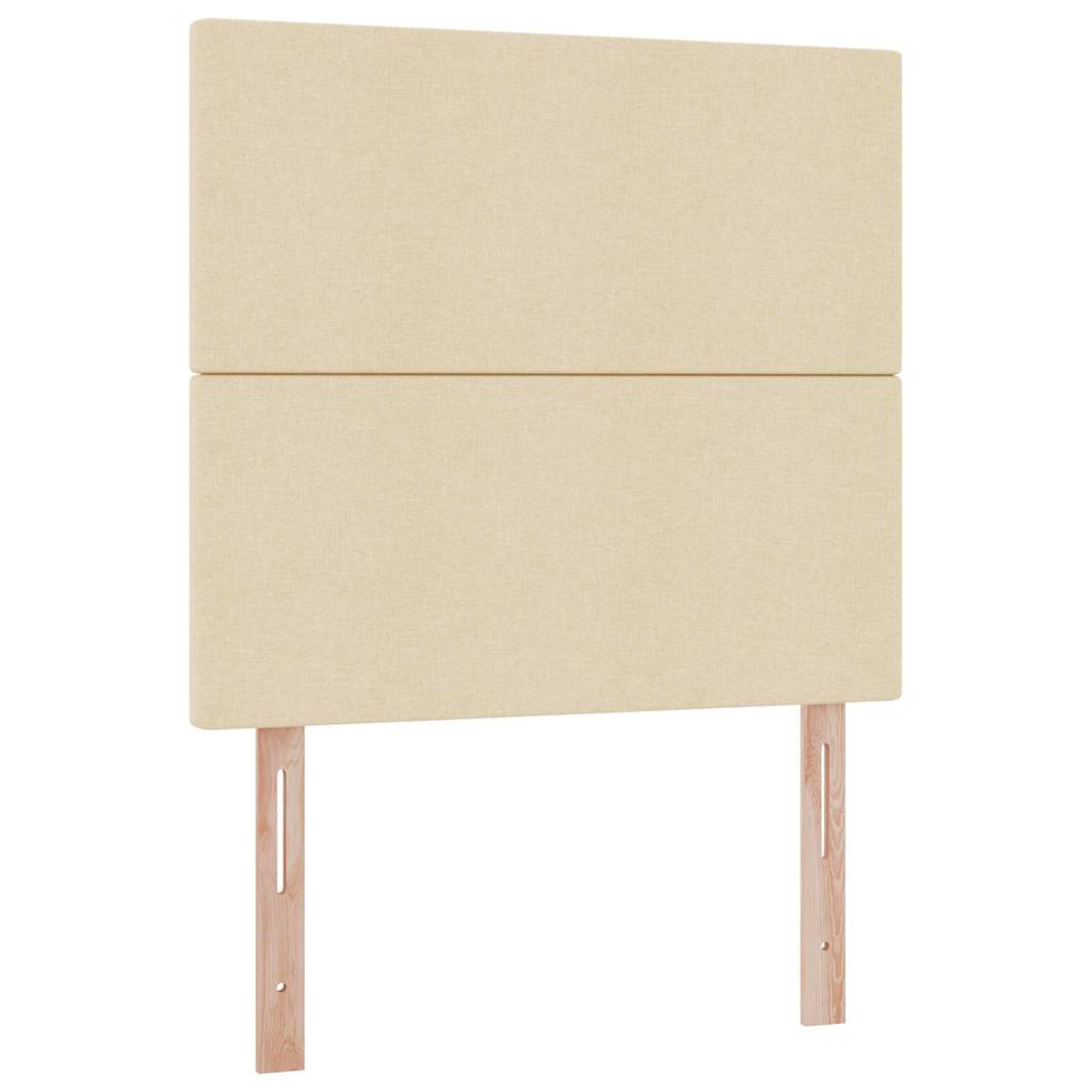 Aufbewahrungsbett mit Matratze Creme 90 x 190 cm Stoff
