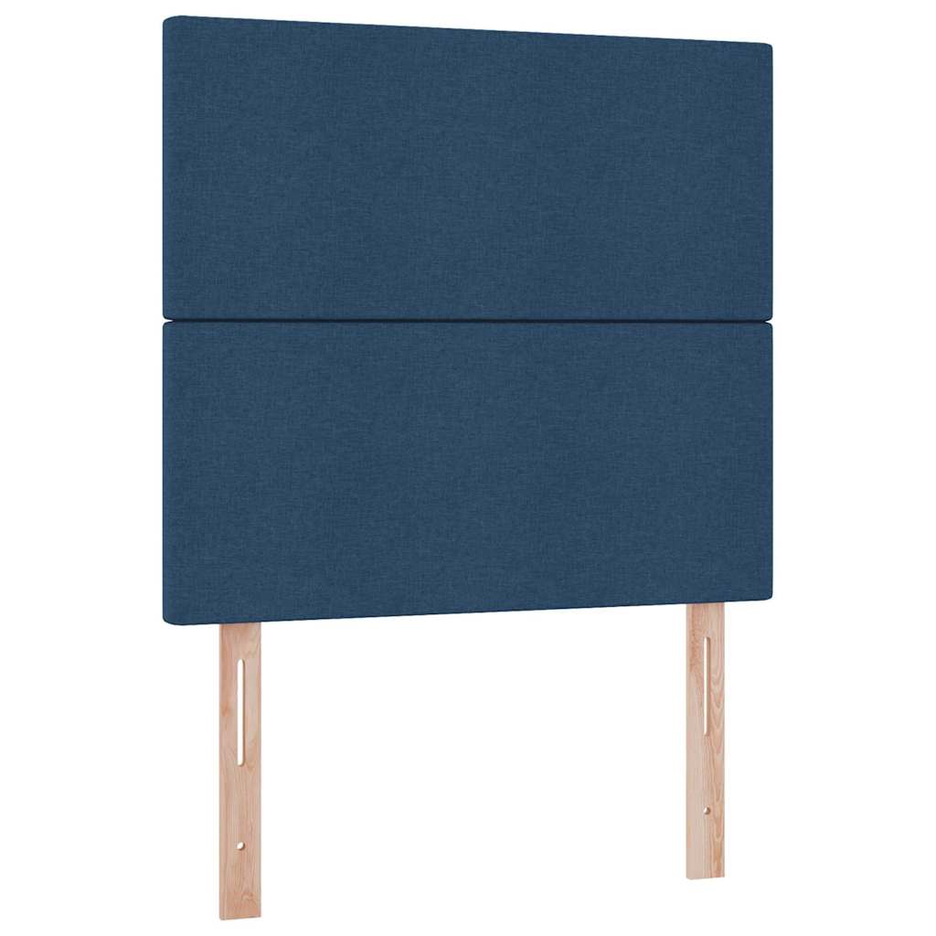 Aufbewahrungsbett mit Matratze Blau 90 x 200 cm Stoff