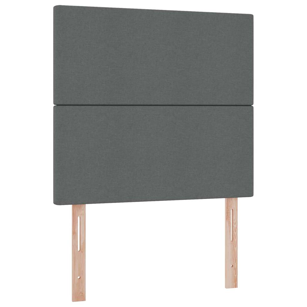 Aufbewahrungsbett mit Matratze Dunkelgrau 100 x 200 cm Stoff