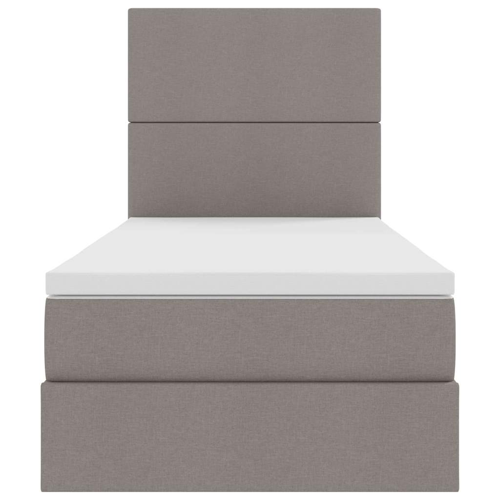 Aufbewahrungsbett mit Matratze Taupe 100 x 200 cm Stoff