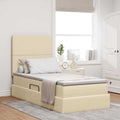 Aufbewahrungsbett mit Matratze Creme 100 x 200 cm Stoff