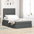 Aufbewahrungsbett mit Matratze Dunkelgrau 120 x 200 cm Stoff