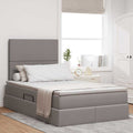 Aufbewahrungsbett mit Matratze Taupe 120 x 200 cm Stoff