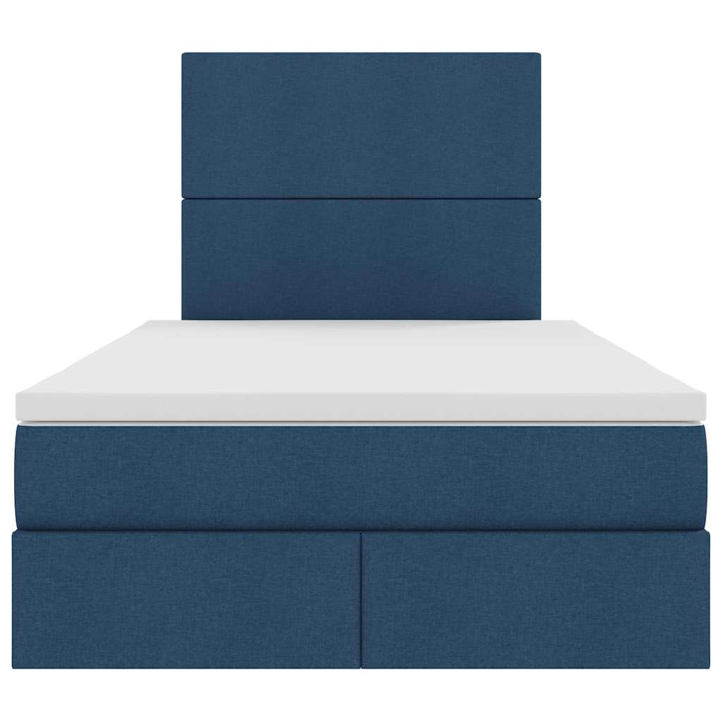 Aufbewahrungsbett mit Matratze Blau 120 x 200 cm Stoff