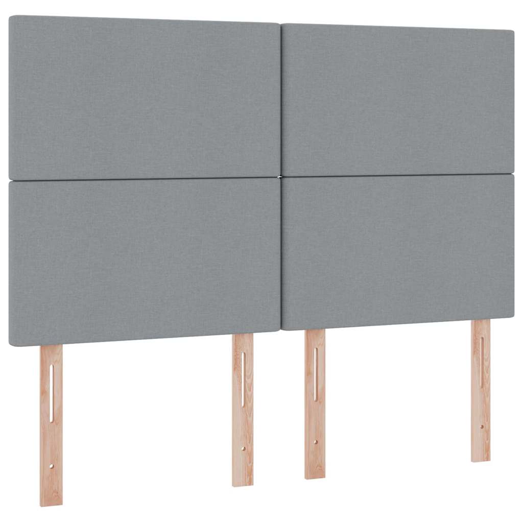 Aufbewahrungsbett mit Matratze Hellgrau 140 x 190 cm Stoff