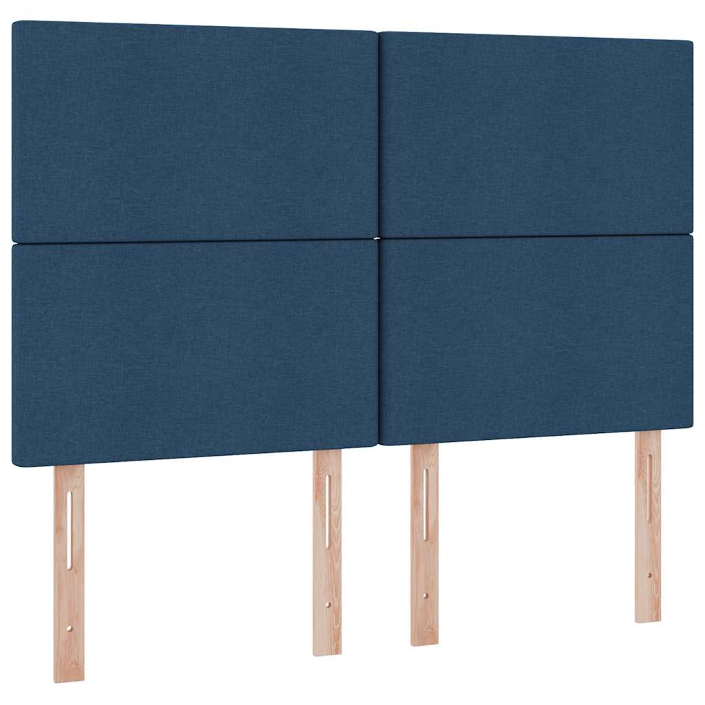 Aufbewahrungsbett mit Matratze Blau 140 x 190 cm Stoff