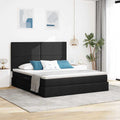 Aufbewahrungsbett mit Matratze Schwarz 160 x 200 cm Stoff