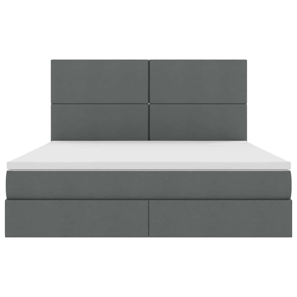 Aufbewahrungsbett mit Matratze Dunkelgrau 180 x 200 cm Stoff