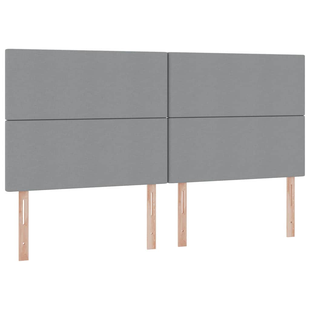 Aufbewahrungsbett mit Matratze Hellgrau 200 x 200 cm Stoff