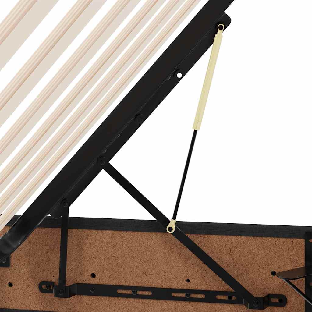 Aufbewahrungsbett mit Matratze Schwarz 200 x 200 cm Stoff