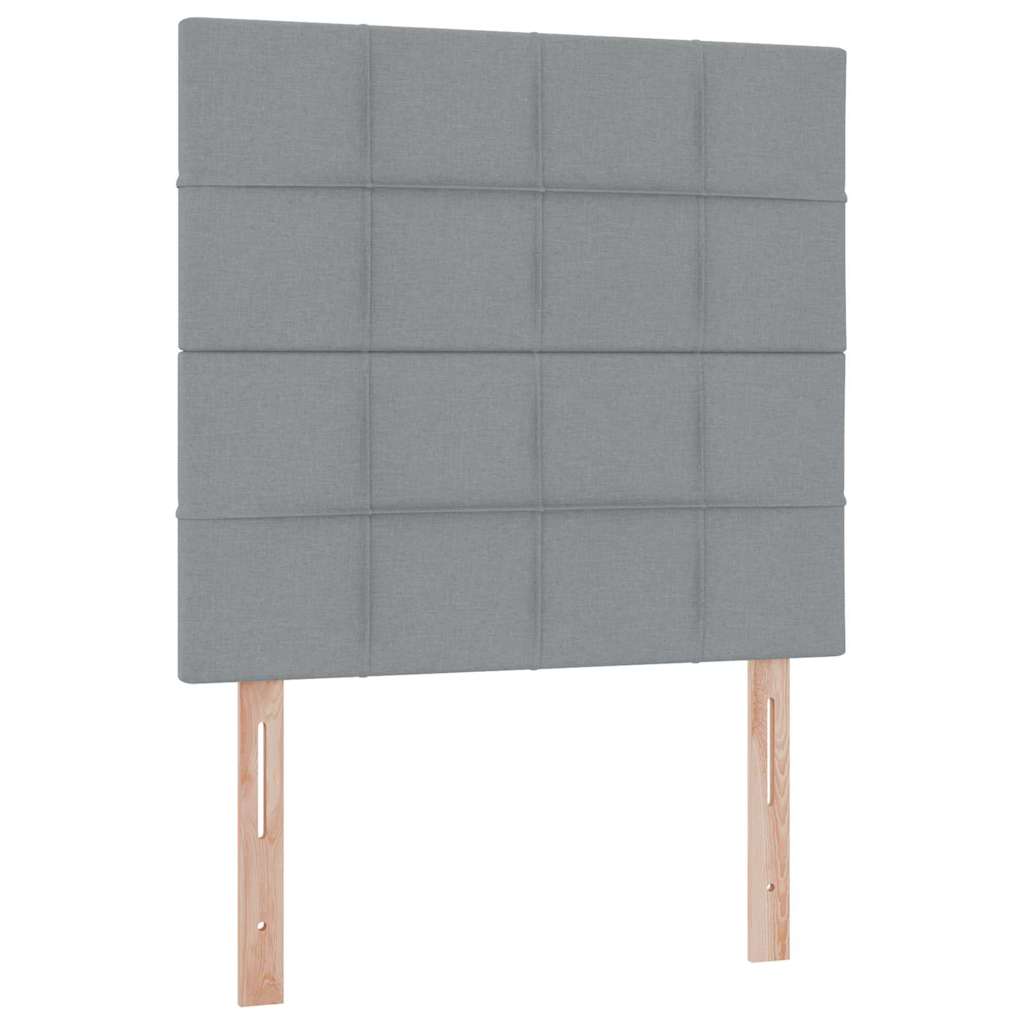 Aufbewahrungsbett mit Matratze Hellgrau 90 x 190 cm Stoff