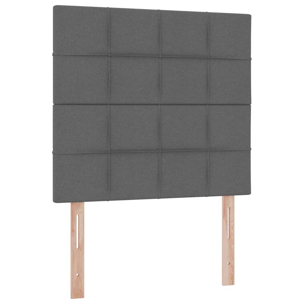 Aufbewahrungsbett mit Matratze Dunkelgrau 90 x 190 cm Stoff