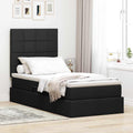 Aufbewahrungsbett mit Matratze Schwarz 90 x 190 cm Stoff