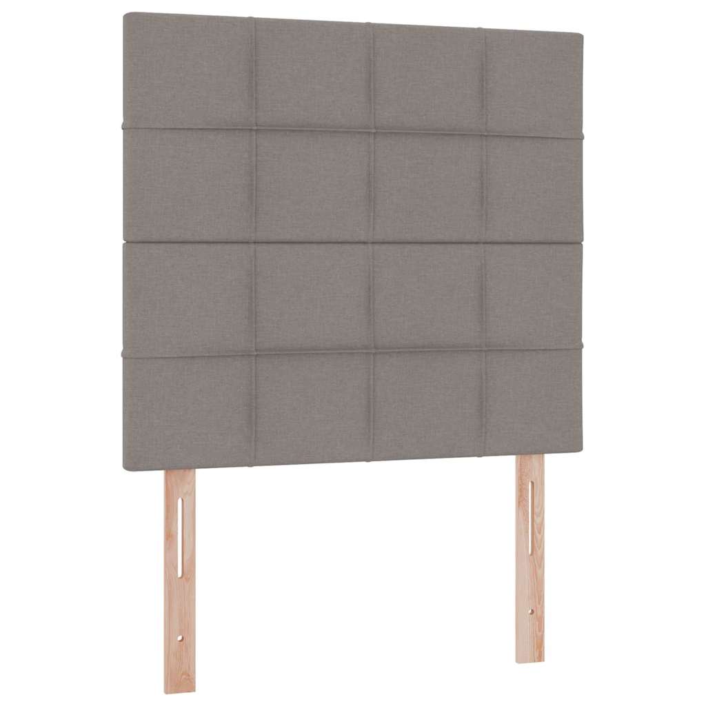 Aufbewahrungsbett mit Matratze Taupe 90 x 200 cm Stoff