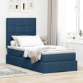 Aufbewahrungsbett mit Matratze Blau 100 x 200 cm Stoff