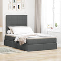 Aufbewahrungsbett mit Matratze Dunkelgrau 120 x 200 cm Stoff