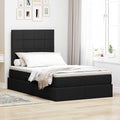 Aufbewahrungsbett mit Matratze Schwarz 120 x 200 cm Stoff