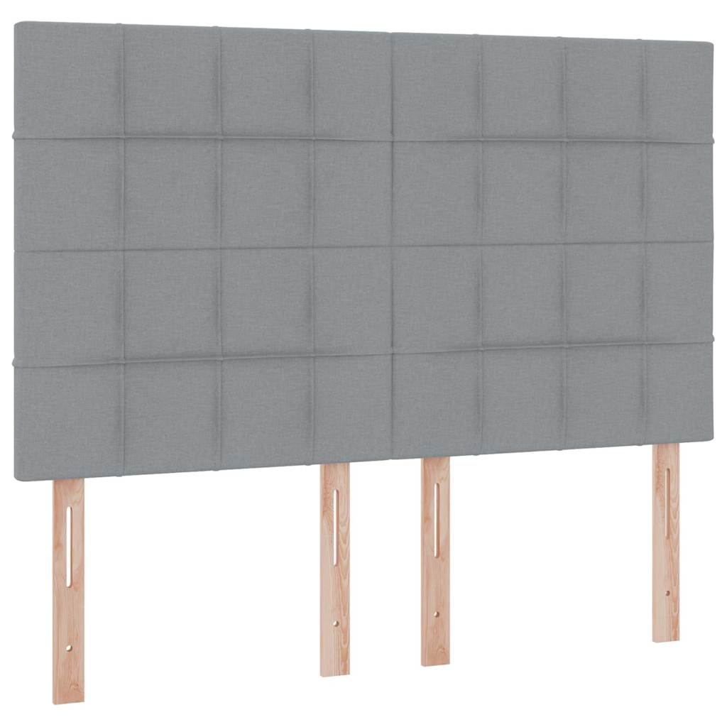 Aufbewahrungsbett mit Matratze Hellgrau 140 x 190 cm Stoff