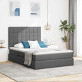 Aufbewahrungsbett mit Matratze Dunkelgrau 140 x 190 cm Stoff