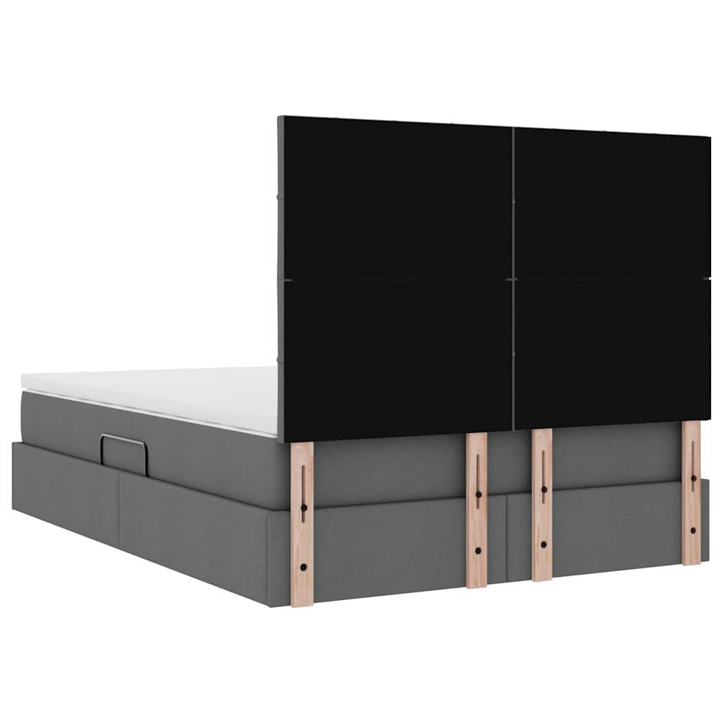 Aufbewahrungsbett mit Matratze Dunkelgrau 140 x 190 cm Stoff