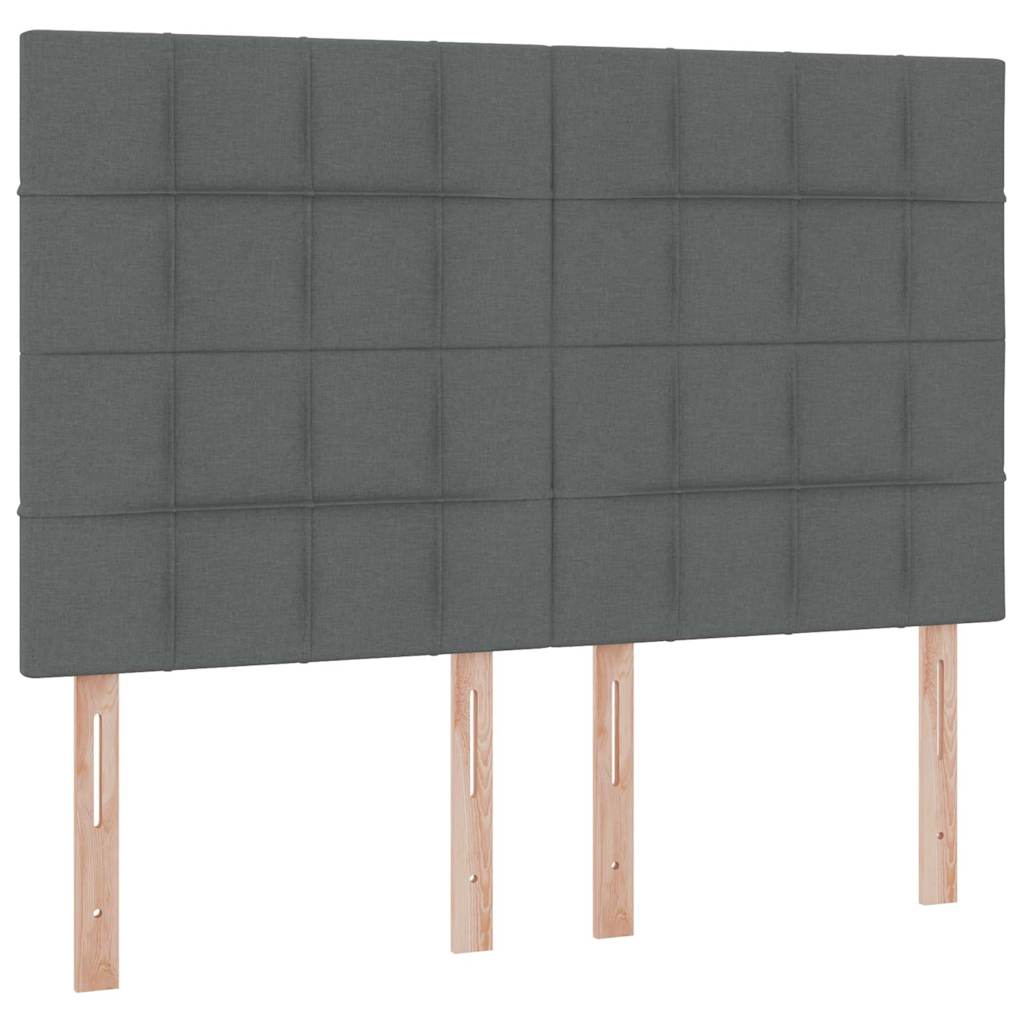 Aufbewahrungsbett mit Matratze Dunkelgrau 140 x 190 cm Stoff