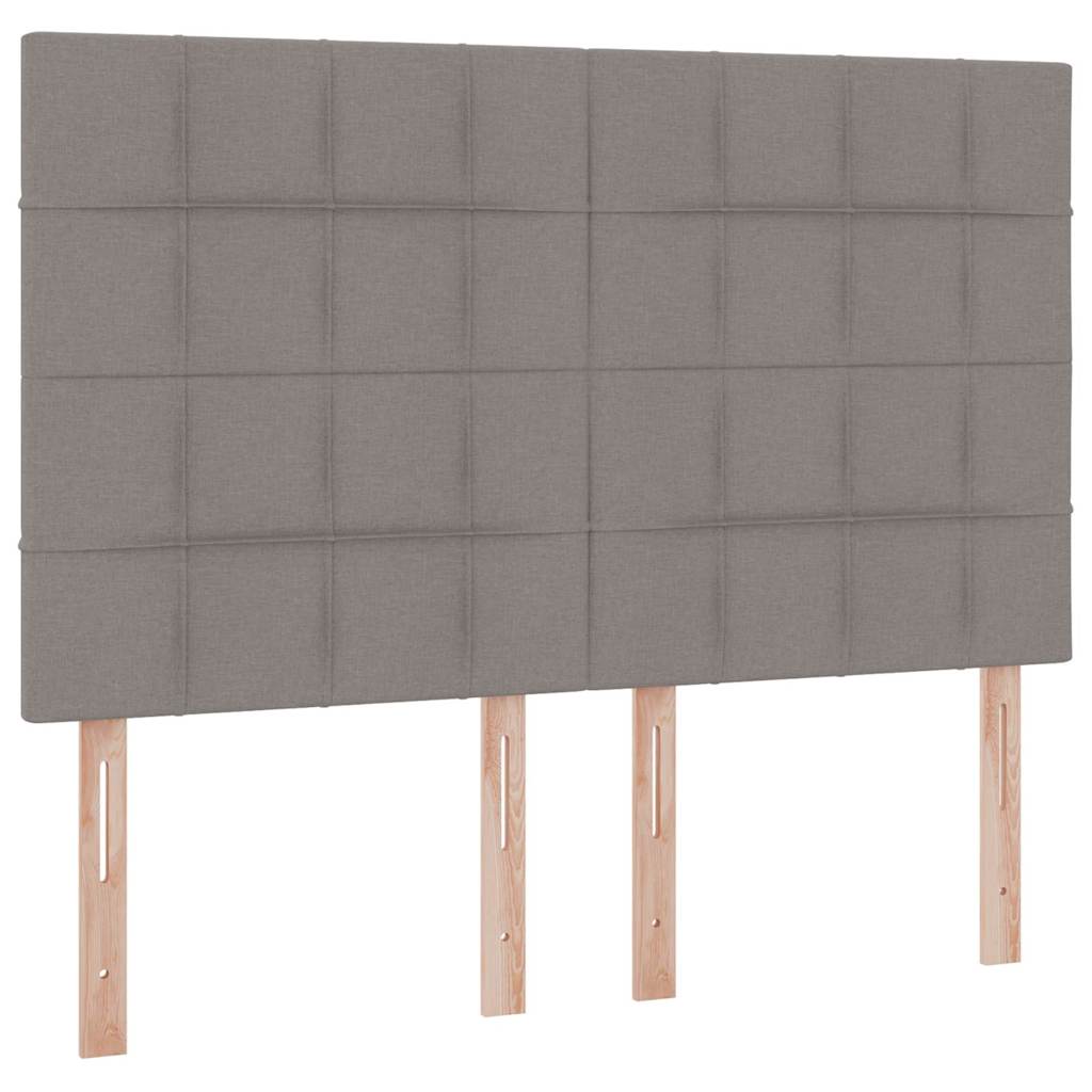 Aufbewahrungsbett mit Matratze Taupe 140 x 200 cm Stoff