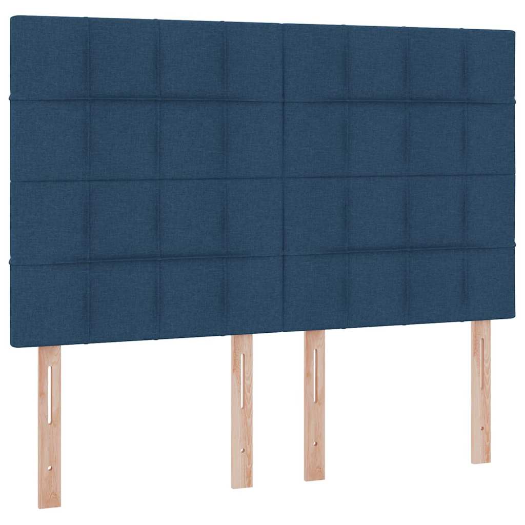 Aufbewahrungsbett mit Matratze Blau 140 x 200 cm Stoff