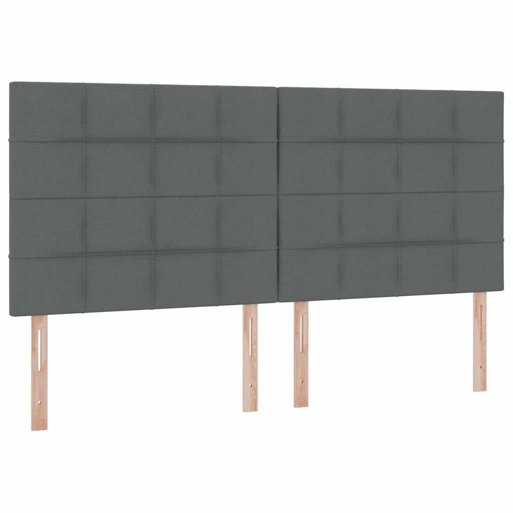 Aufbewahrungsbett mit Matratze Dunkelgrau 200 x 200 cm Stoff