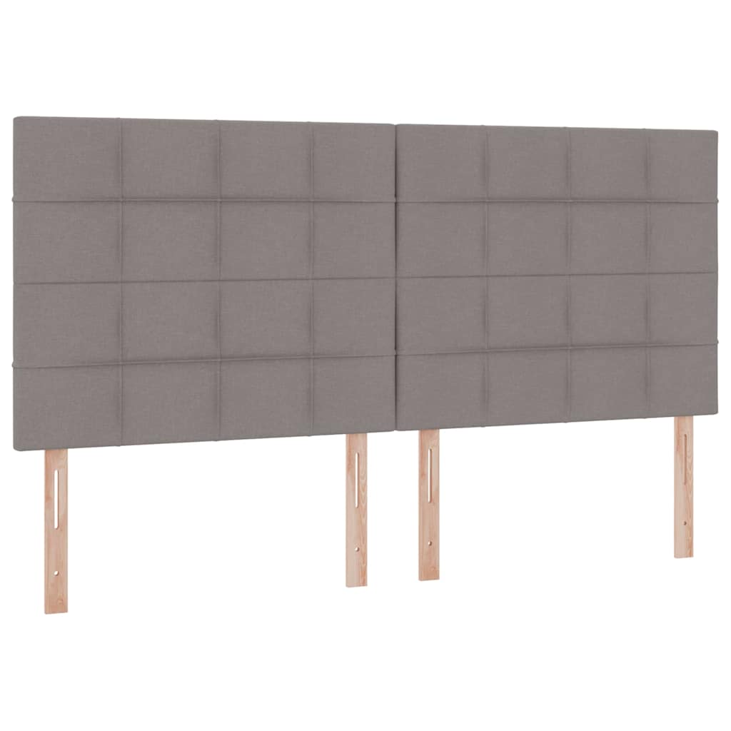 Aufbewahrungsbett mit Matratze Taupe 200 x 200 cm Stoff