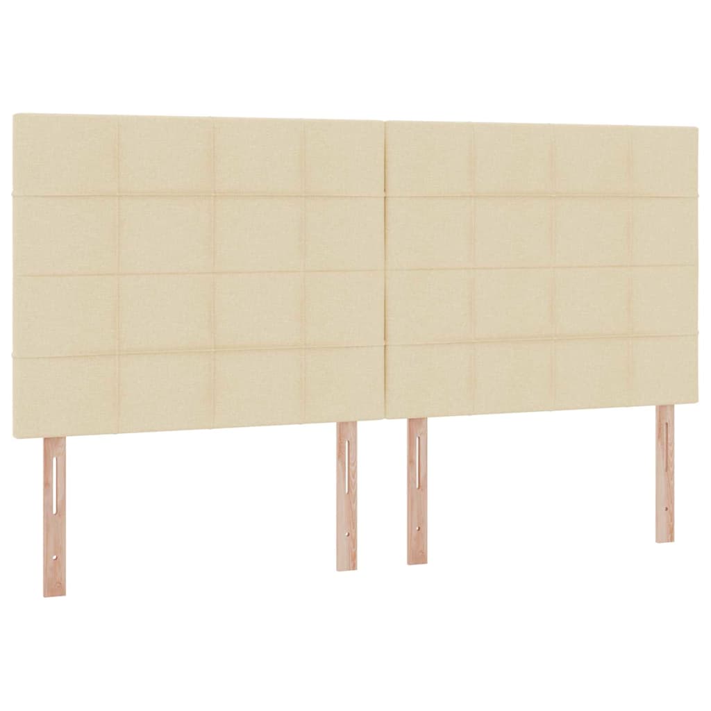 Aufbewahrungsbett mit Matratze Creme 200 x 200 cm Stoff