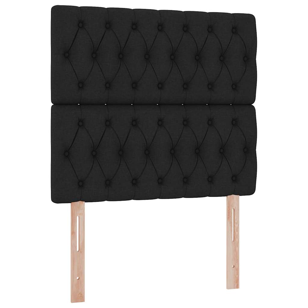 Aufbewahrungsbett mit Matratze Schwarz 90 x 190 cm Stoff