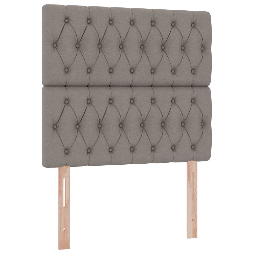 Aufbewahrungsbett mit Matratze Taupe 90 x 190 cm Stoff
