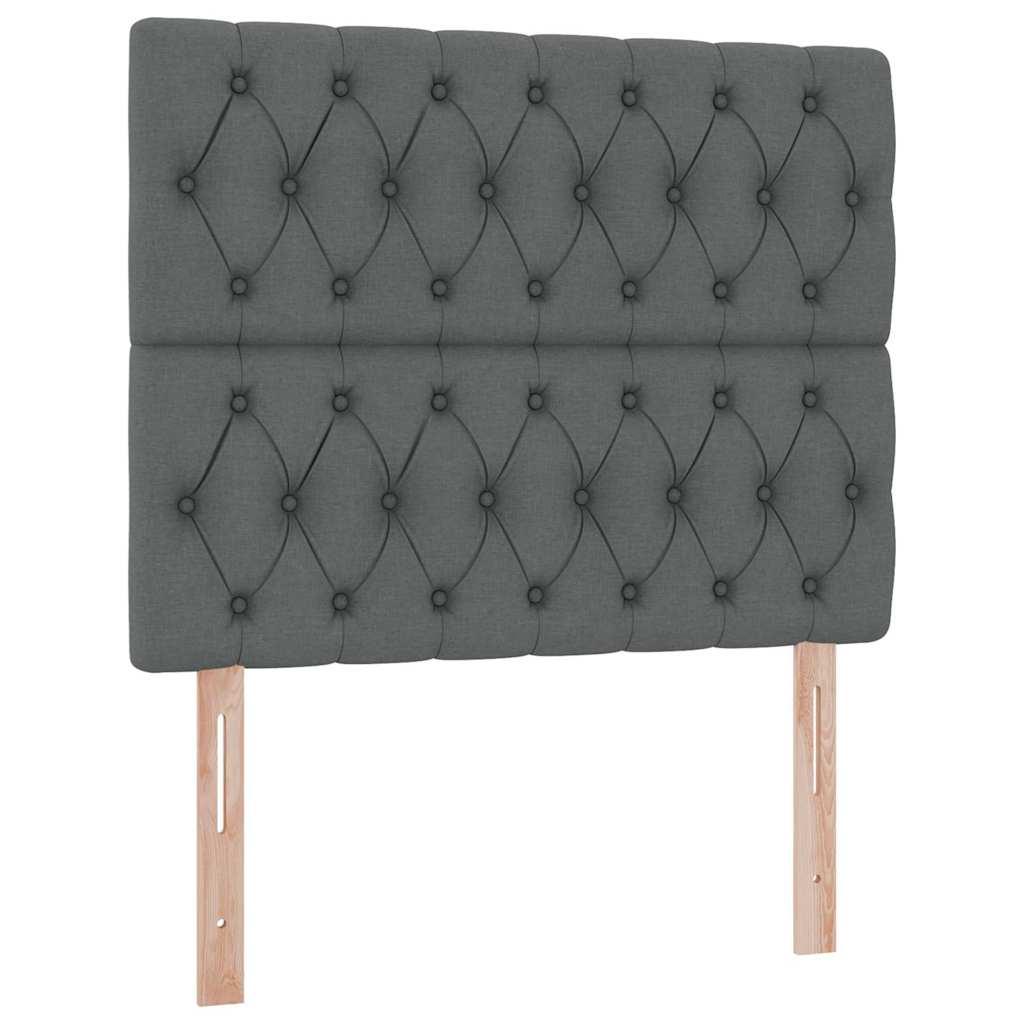 Aufbewahrungsbett mit Matratze Dunkelgrau 120 x 200 cm Stoff