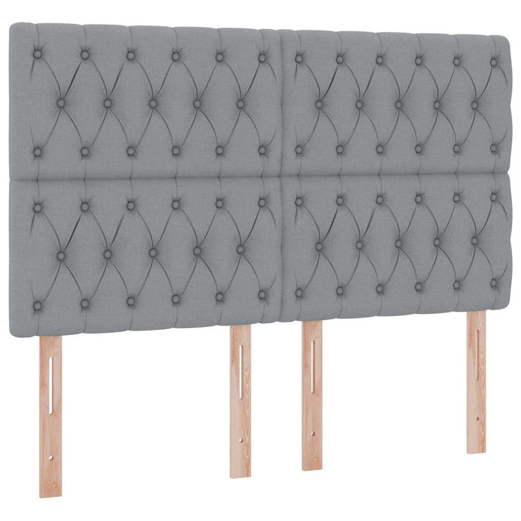 Aufbewahrungsbett mit Matratze Hellgrau 140 x 190 cm Stoff