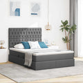 Aufbewahrungsbett mit Matratze Dunkelgrau 140 x 190 cm Stoff