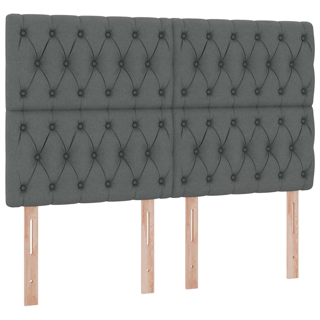 Aufbewahrungsbett mit Matratze Dunkelgrau 140 x 190 cm Stoff