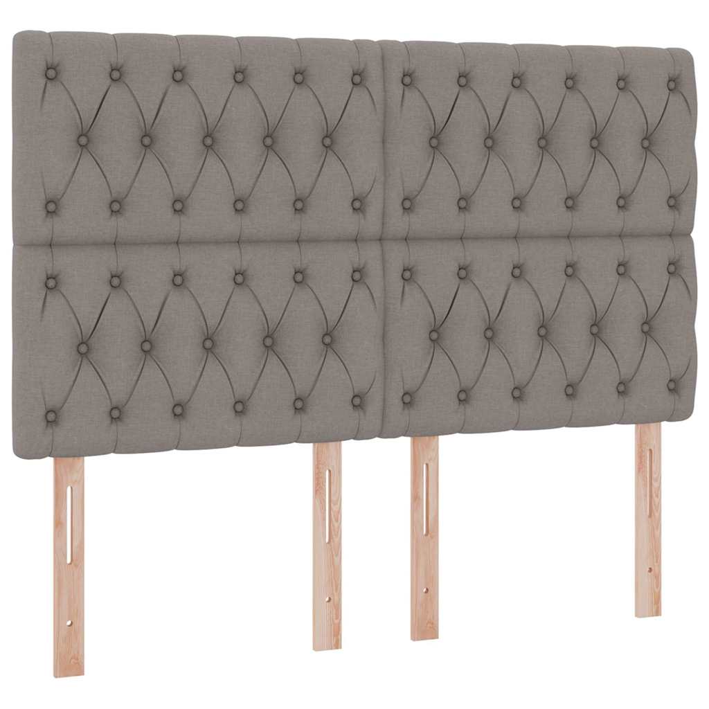 Aufbewahrungsbett mit Matratze Taupe 140 x 190 cm Stoff