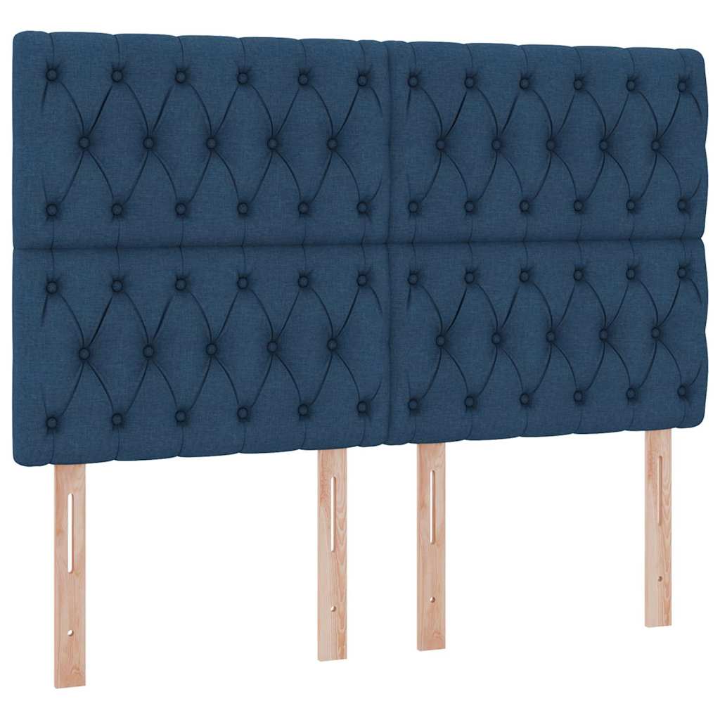 Aufbewahrungsbett mit Matratze Blau 140 x 190 cm Stoff
