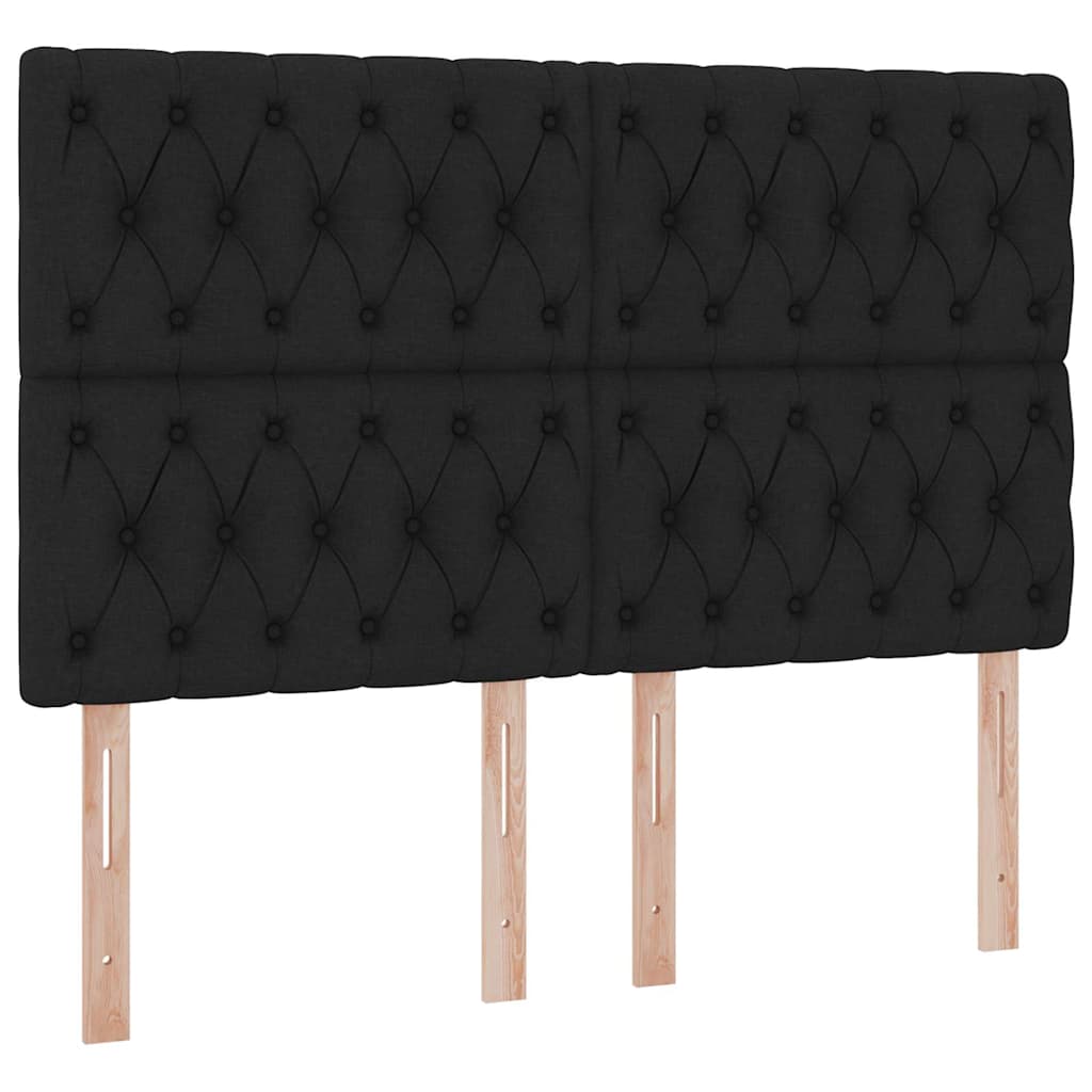 Aufbewahrungsbett mit Matratze Schwarz 140 x 200 cm Stoff